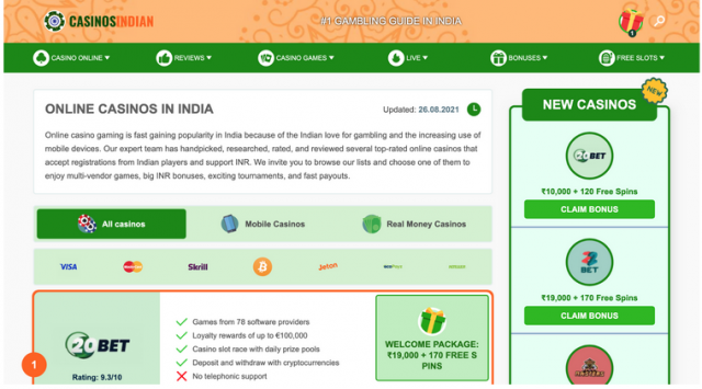 Casinosindian.com Is in the Game to Conquer the Indian Gambling Market